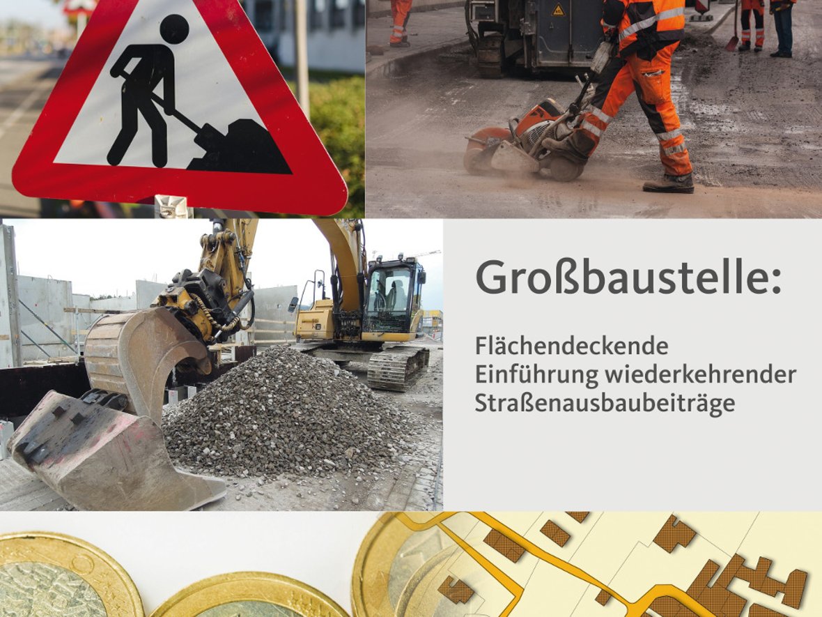 Titelbild: Collage: Birgit Pointinger Arbeiter in Orange: stux-Pixabay Stop-Schild: 1920_EsbenS auf Pixabay Bagger: AI Leino auf Pixabay Geld+Stadtplan: ©stock.adobe.com/Francesco Scatena